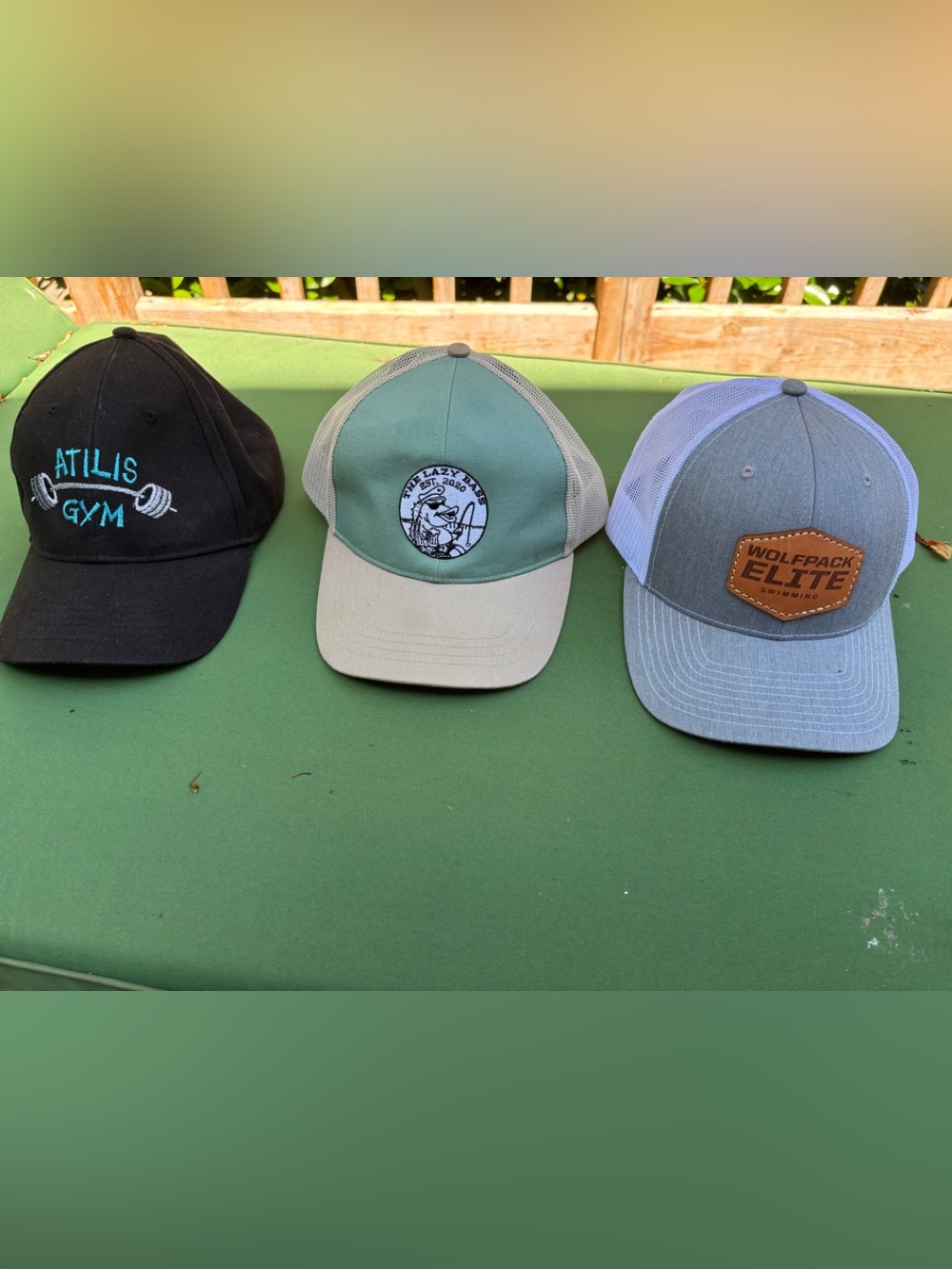 Lazy Bass Mesh Back Trucker Hat - Green & Tan, Wolfpack Elite, Atilis Gym